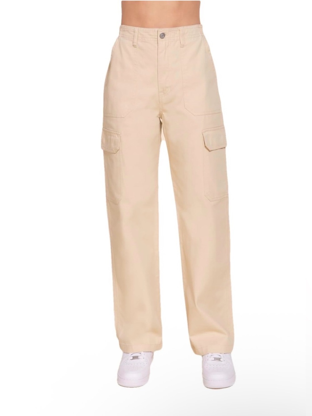 Neutral Cargo Pants with Flap Pockets